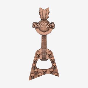 V Guitar Skulls Bottle Opener Magnet
