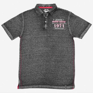 Guitar Company Polo in Grey with Red Stitching