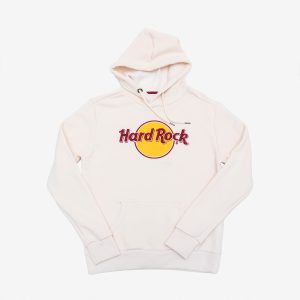 Raised Embroidery Classic Logo Hoodie in Cream