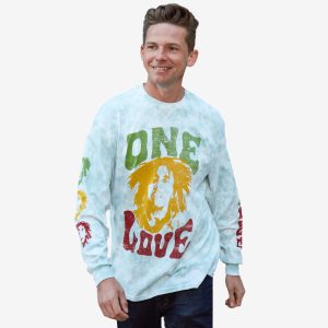 Bob Marley Adult Fit Long Sleeve One Love Tee Green