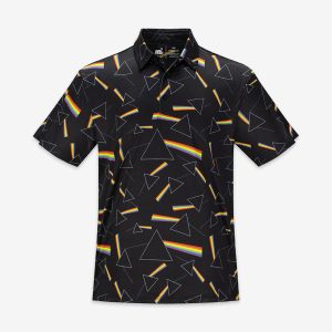 Pink Floyd Dark Side All-Over Prism Polo in Black