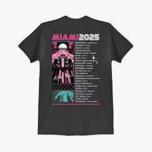 Oracle Red Bull Racing Adult Fit Miami Grand Prix 2025 Tour Tee in Charcoal